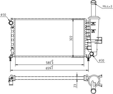 Hart 607 842 - Радиатор, охлаждение двигателя autospares.lv