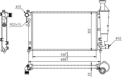 Hart 607 335 - Радиатор, охлаждение двигателя autospares.lv