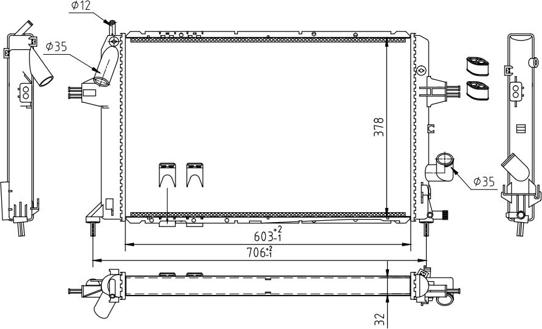 Hart 610 342 - Радиатор, охлаждение двигателя autospares.lv