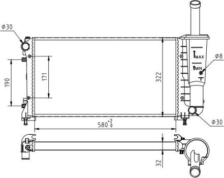 Hart 611 773 - Радиатор, охлаждение двигателя autospares.lv