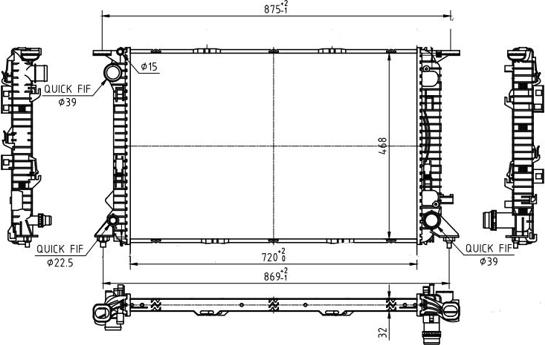 Hart 612 306 - Радиатор, охлаждение двигателя autospares.lv