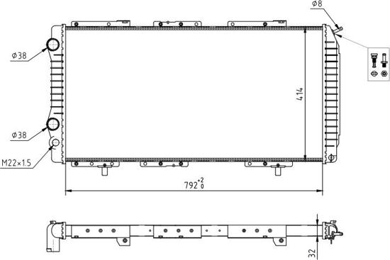 Hart 637 142 - Радиатор, охлаждение двигателя autospares.lv