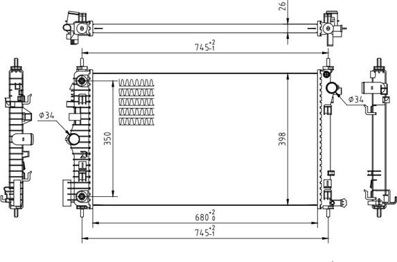 Hart 637 159 - Радиатор, охлаждение двигателя autospares.lv