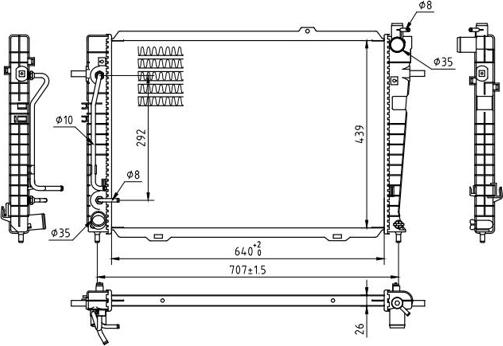 Hart 637 154 - Радиатор, охлаждение двигателя autospares.lv