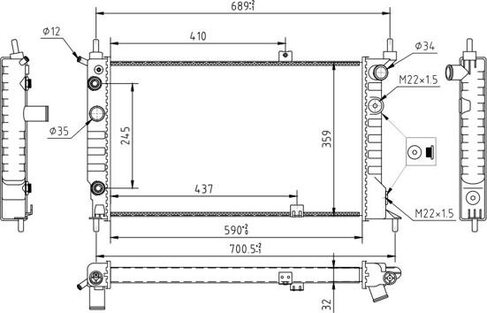 Hart 637 163 - Радиатор, охлаждение двигателя autospares.lv