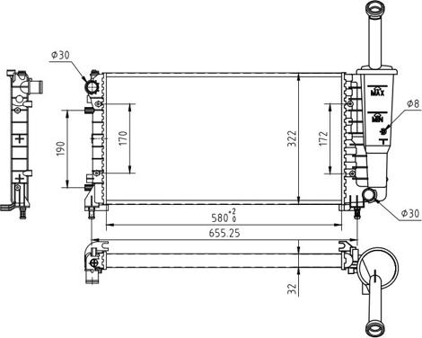 Hart 637 133 - Радиатор, охлаждение двигателя autospares.lv