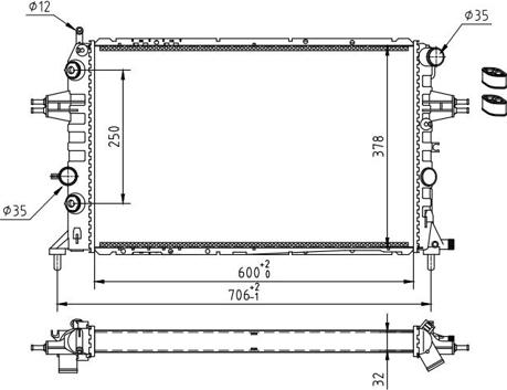 Hart 620 274 - Радиатор, охлаждение двигателя autospares.lv