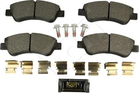 Hart 249 188 - Тормозные колодки, дисковые, комплект autospares.lv