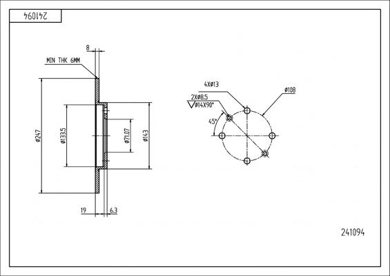 Hart 241 094 - Тормозной диск autospares.lv