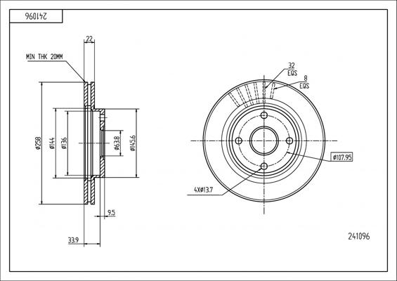 Hart 241 096 - Тормозной диск autospares.lv