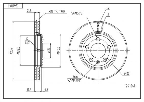 Hart 241 041 - Тормозной диск autospares.lv