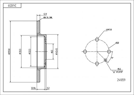 Hart 241 059 - Тормозной диск autospares.lv