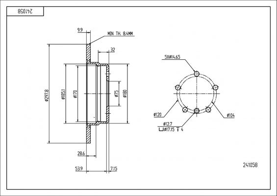 Hart 241 058 - Тормозной диск autospares.lv