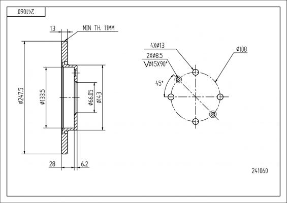 Hart 241 060 - Тормозной диск autospares.lv