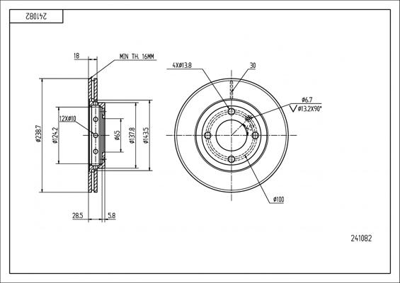 Hart 241 082 - Тормозной диск autospares.lv