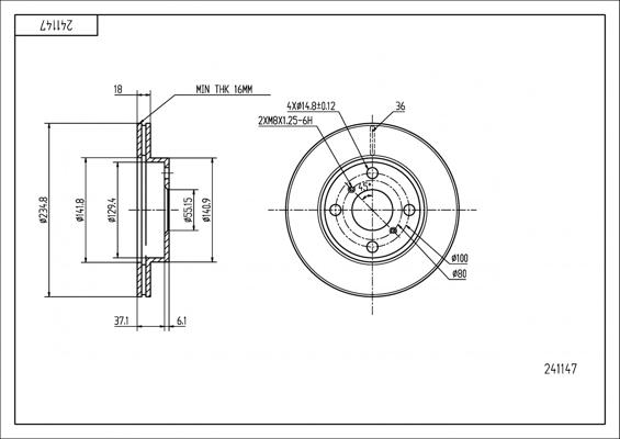 Hart 241 147 - Тормозной диск autospares.lv