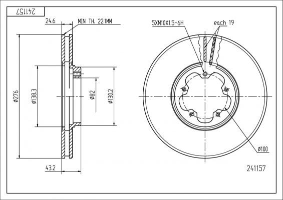 Hart 241 157 - Тормозной диск autospares.lv