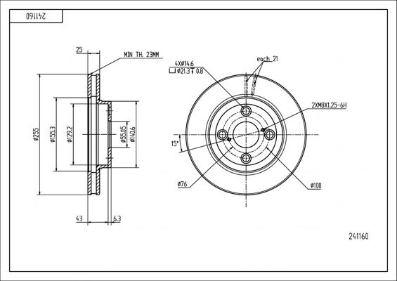 Hart 241 160 - Тормозной диск autospares.lv