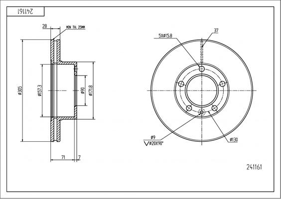 Hart 241 161 - Тормозной диск autospares.lv