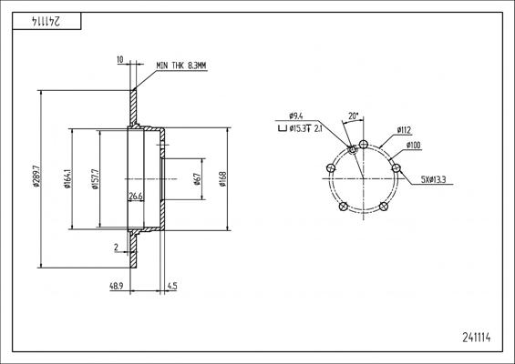 Hart 241 114 - Тормозной диск autospares.lv