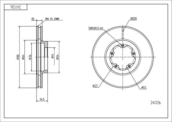 Hart 241 126 - Тормозной диск autospares.lv