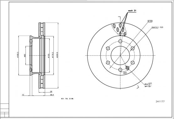 Hart 241 177 - Тормозной диск autospares.lv