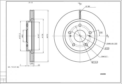 Hart 242 255 - Тормозной диск autospares.lv