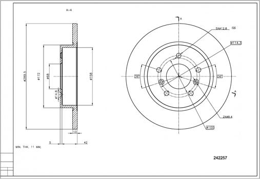 Hart 242 257 - Тормозной диск autospares.lv