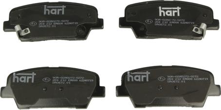 Hart 254 212 - Тормозные колодки, дисковые, комплект autospares.lv