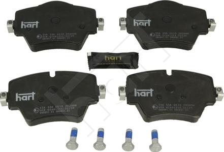 Hart 256 556 - Тормозные колодки, дисковые, комплект autospares.lv