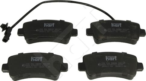 Hart 250 594 - Тормозные колодки, дисковые, комплект autospares.lv