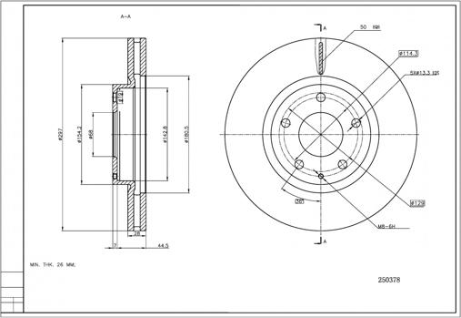 Hart 250 378 - Тормозной диск autospares.lv