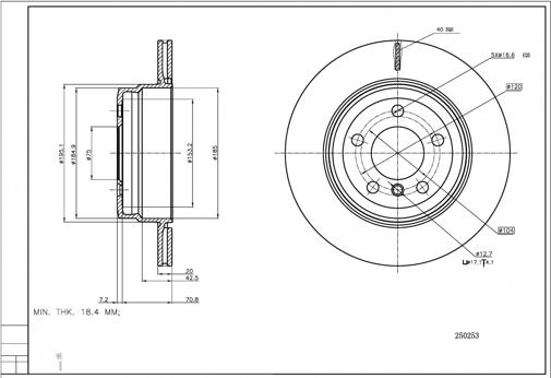 Hart 250 253 - Тормозной диск autospares.lv