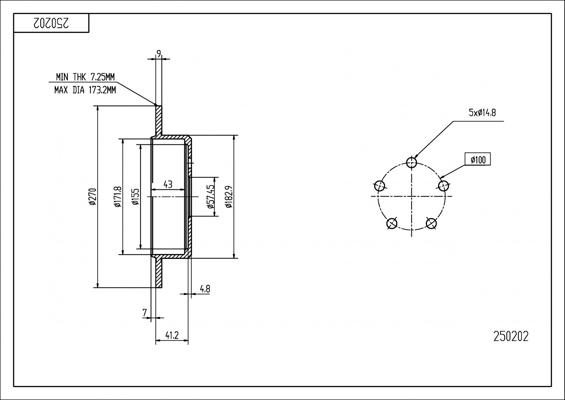 Hart 250 202 - Тормозной диск autospares.lv