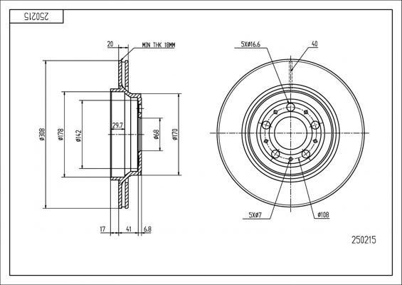 Hart 250 215 - Тормозной диск autospares.lv