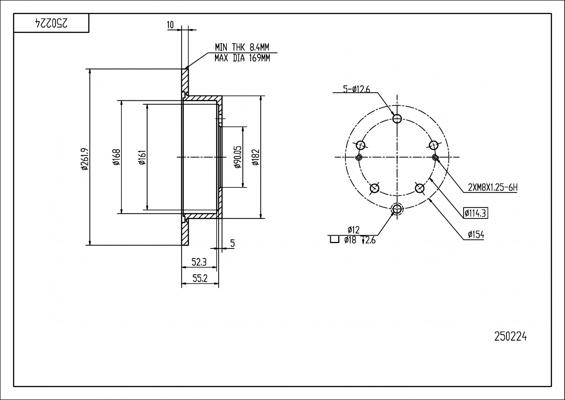 Hart 250 224 - Тормозной диск autospares.lv