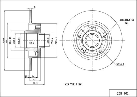 Hart 258 701 - Тормозной диск autospares.lv