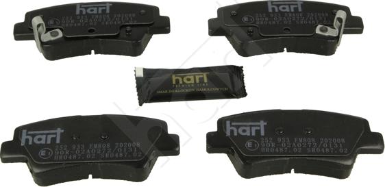 Hart 252 933 - Тормозные колодки, дисковые, комплект autospares.lv