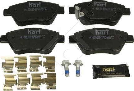 Hart 252 306 - Тормозные колодки, дисковые, комплект autospares.lv