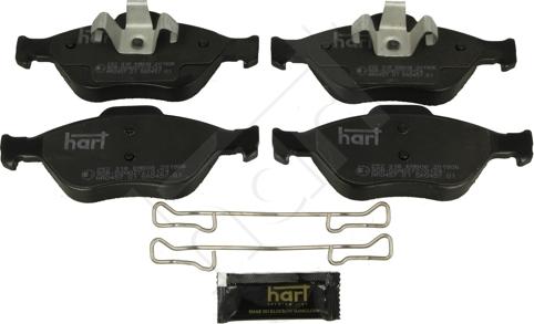 Hart 252 318 - Тормозные колодки, дисковые, комплект autospares.lv