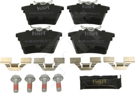 Hart 252 312 - Тормозные колодки, дисковые, комплект autospares.lv