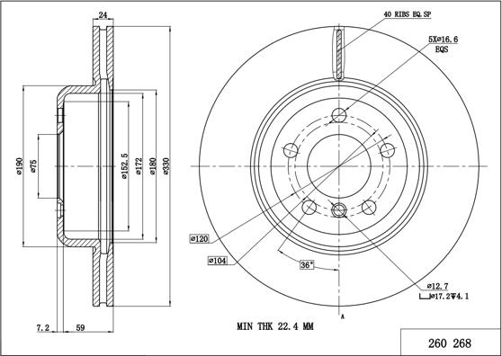 Hart 260 268 - Тормозной диск autospares.lv