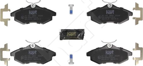 Hart 261 848 - Тормозные колодки, дисковые, комплект autospares.lv