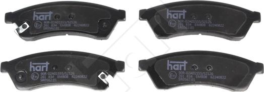 Hart 261 834 - Тормозные колодки, дисковые, комплект autospares.lv