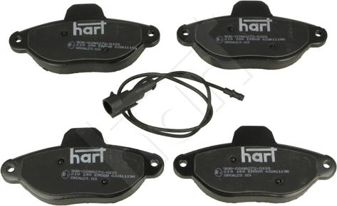 Hart 219 148 - Тормозные колодки, дисковые, комплект autospares.lv