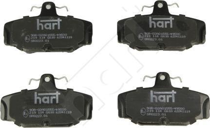 Hart 219 114 - Тормозные колодки, дисковые, комплект autospares.lv