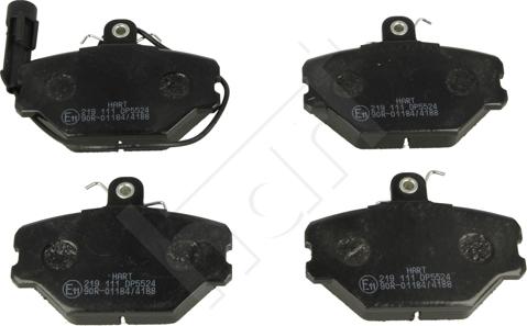 Hart 219 111 - Тормозные колодки, дисковые, комплект autospares.lv