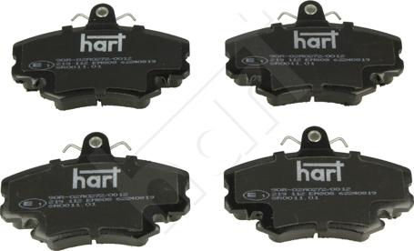 Hart 219 112 - Тормозные колодки, дисковые, комплект autospares.lv