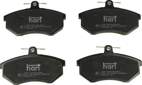 Hart 219 126 - Тормозные колодки, дисковые, комплект autospares.lv