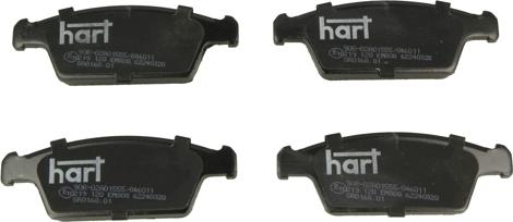 Hart 219 120 - Тормозные колодки, дисковые, комплект autospares.lv